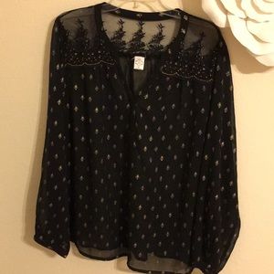 Black and Gold Blouse